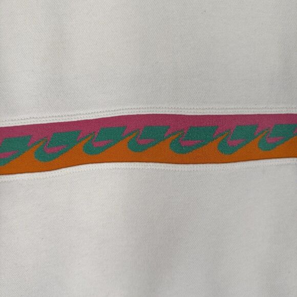 Nike Sweatshirt Womens Small Knit Striped Nike Logo Retro Colorful Pullover - Picture 6 of 16